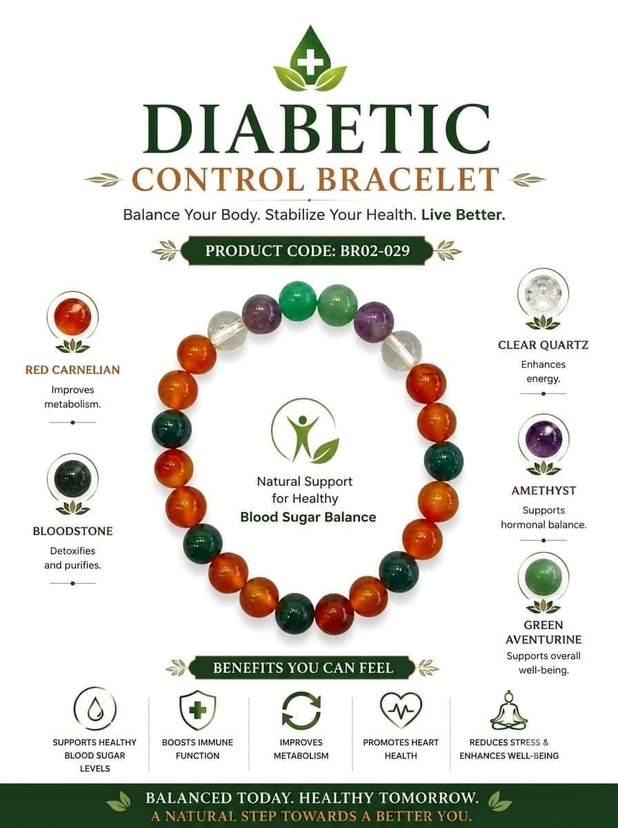 Diabetic Control Bracelet – Carnelian, Bloodstone and Amethyst By Destiny Star Stores