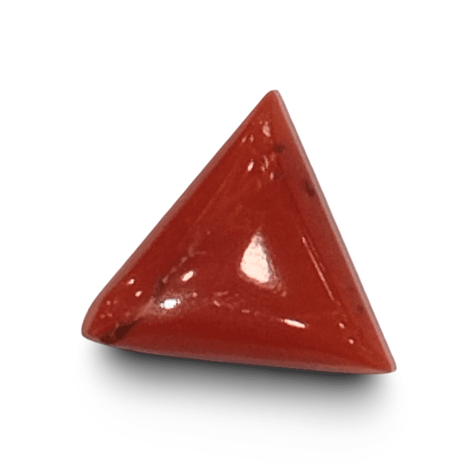 Natural Italian Red Coral |4H00| Certified Triangular Cabochon Moonga | Untreated Gemstone IGCDKBAJ42412