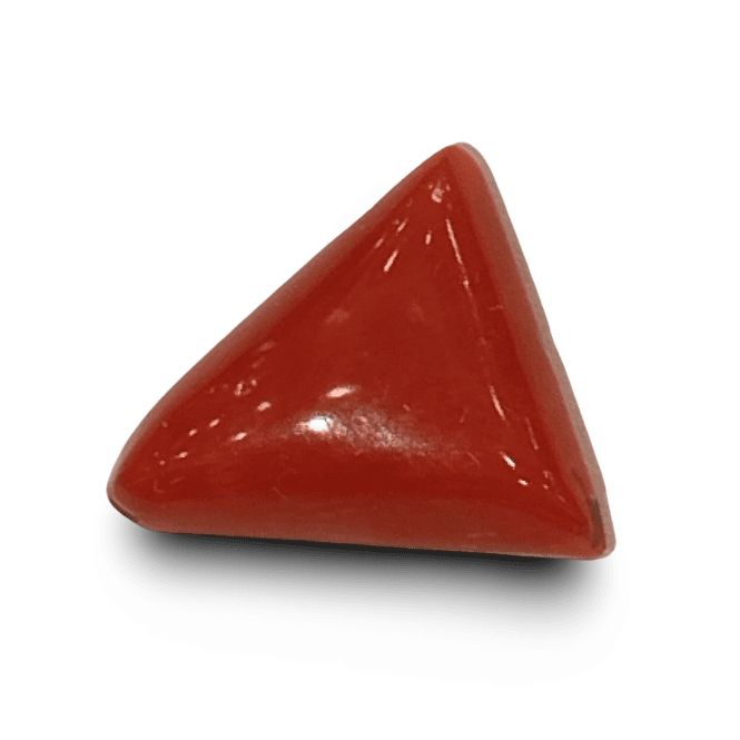 Natural Italian Red Coral |4H00| Certified Triangular Cabochon Moonga | Untreated Gemstone IGCDKBAJ42413
