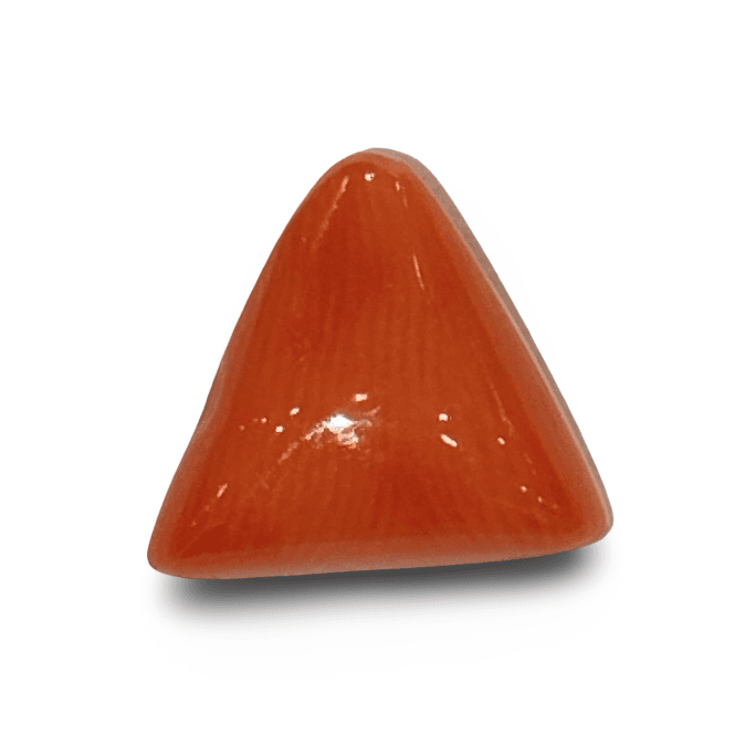 Natural Italian Red Coral |4H50| Certified Triangular Cabochon Moonga | Untreated Gemstone IGCDKBAJ42454