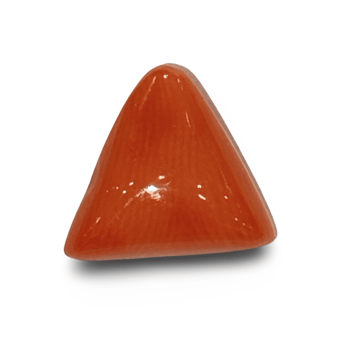 Natural Italian Red Coral |4H50| Certified Triangular Cabochon Moonga | Untreated Gemstone IGCDKBAJ42370