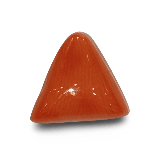 Natural Italian Red Coral |4H50| Certified Triangular Cabochon Moonga | Untreated Gemstone IGCDKBAJ42368