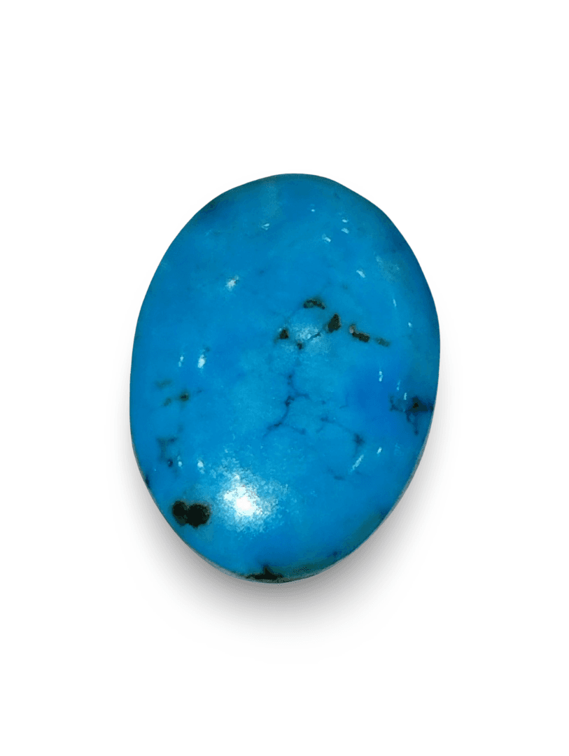 Natural Turquoise | Oval Cabochon | Sea Blue | Matrix Background | Certified Certification: IGC (IGCDKBAJ41456)