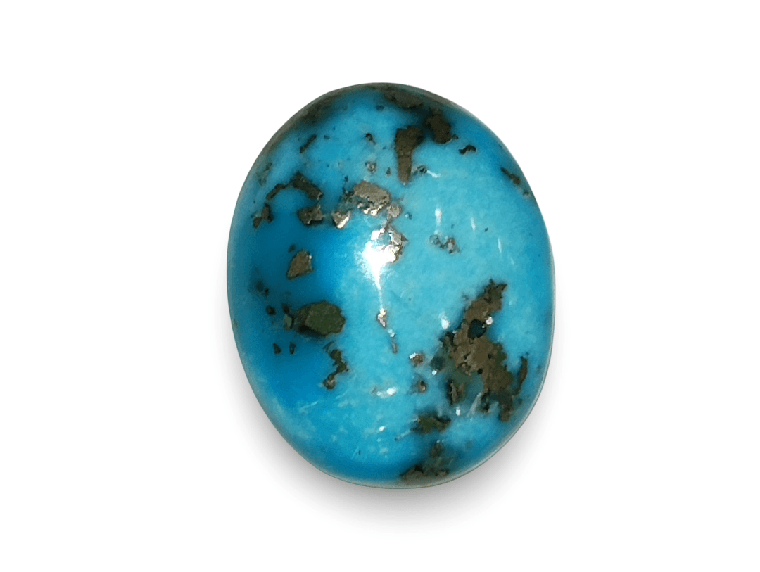 Natural Turquoise | Oval Cabochon | Sea Blue | Matrix Background | IGC Certified Certification: IGC (IGCDKBAJ41435)
