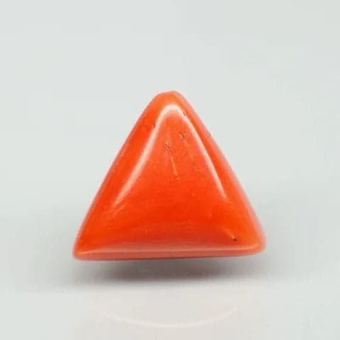 Natural Red Italian Coral |8H50| Triangular Cabochon | Govt. Lab Certified | Report No.11836D47511