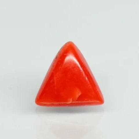 Natural Red Italian Coral |7H50| Triangular Cabochon | Govt. Lab Certified | Report No. 11858D47597