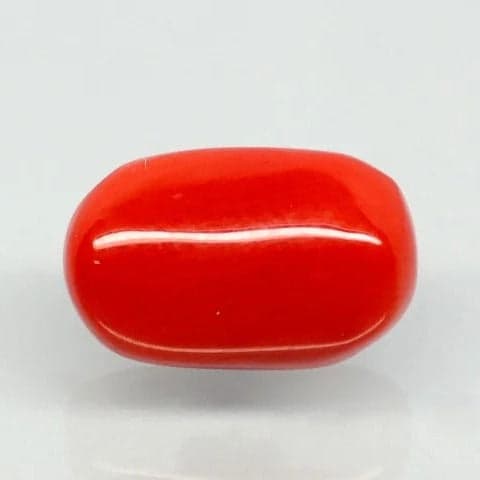 Natural Red Italian Coral |6H50| Oval Cabochon | Govt. Lab Certified | Report No.11877D47665